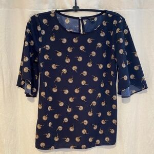 Ann Taylor Blouse — Navy Blue